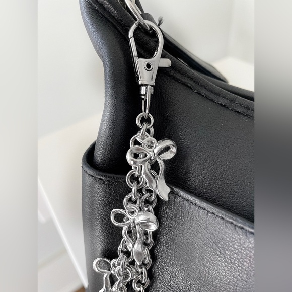 Silver Bow Bag Charm - Picture 3 of 5